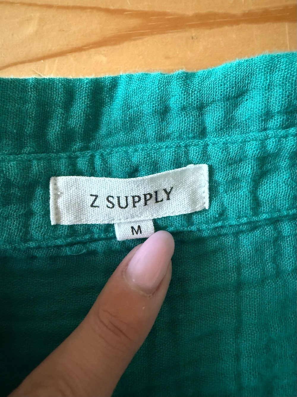 Z Supply Airy Gauze Button Up and Shorts set in Rainforest - Picture 6 of 6
